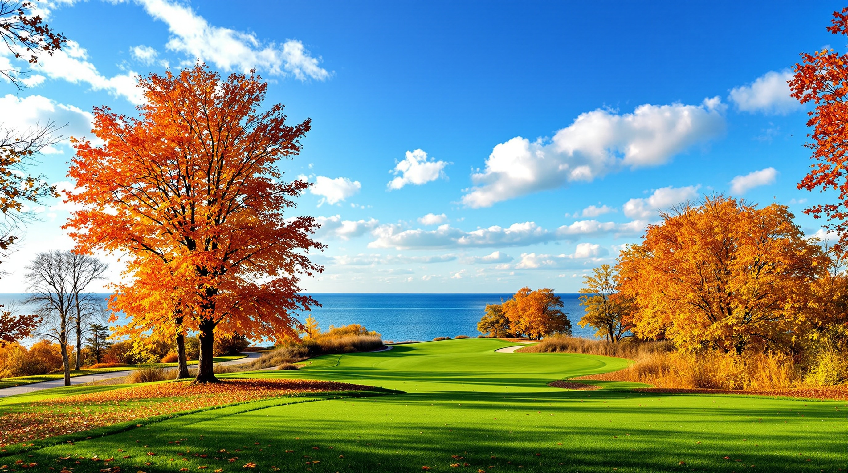 A North Coast golf course framed by brilliant autumn color